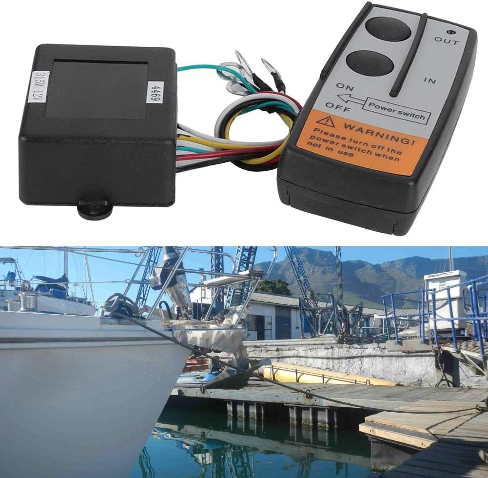 Marine Anchor Remote, Waterproof Windlass Wireless Switch, Professional Boat Sail Trim Controller for 12V Solenoid Operated Windlass image number 4