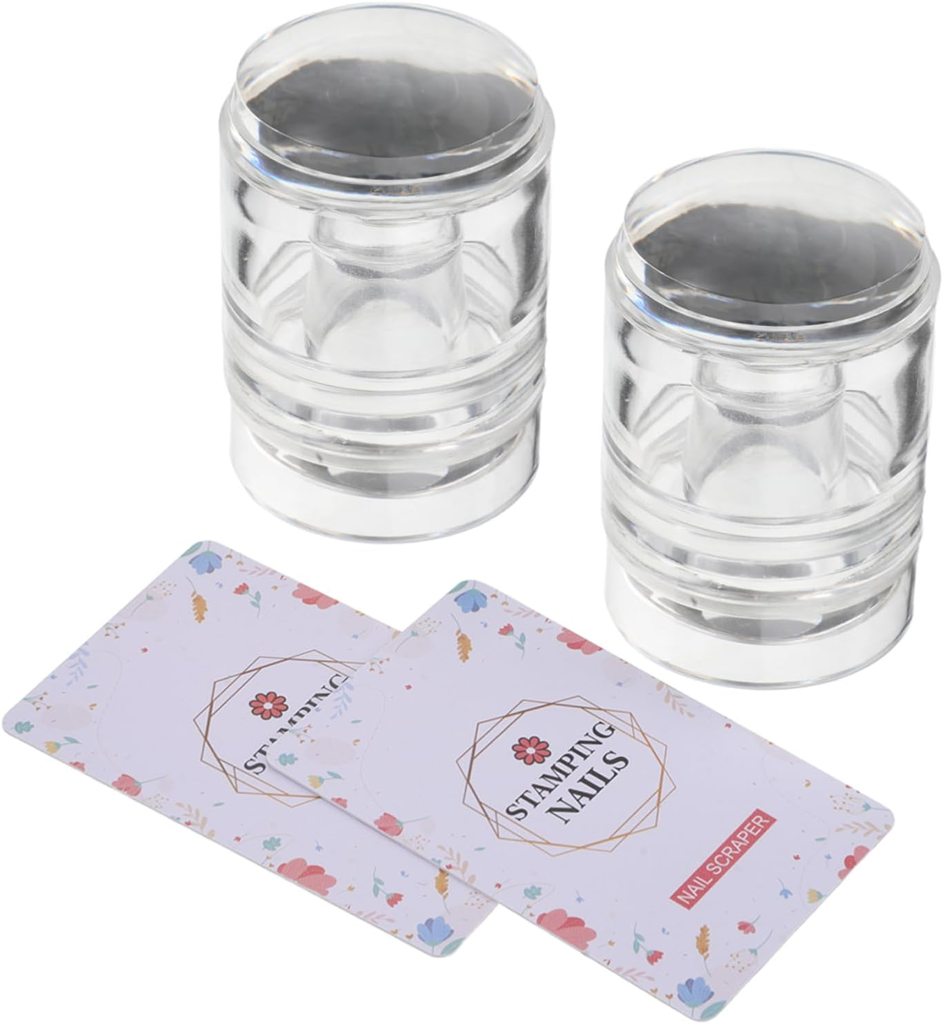 MOTHNUR 2Pcs French Nail Stamper Transparent Silicone Jelly Stamping Tool for Precise DIY Manicure Nail Art Stamps Clear Flexible Silicone for Home Salon Use