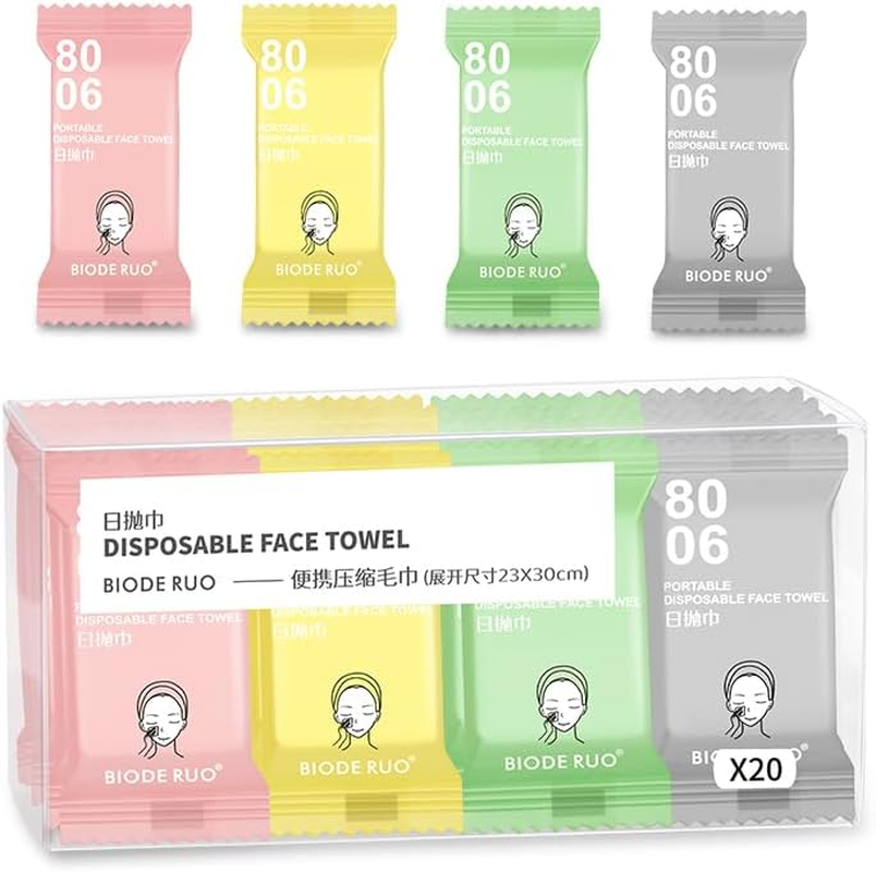 20 Pcs Compressed Towels for Travel, HOMIOVE Portable Thick Disposable Compressed Face Washcloths, Large Camping Cotton Soft Reusable Compression Towels for Home Hotel Guests Salon Outdoor Activities image number 2