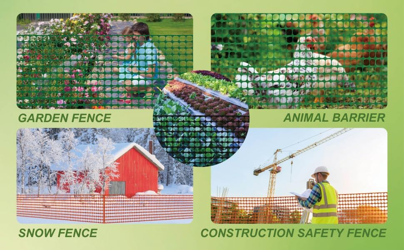 Potatolife Plastic Mesh Fence, Extra Strength 40''X50' Roll with 50 Zip Ties, Resuable Temporary Netting for Garden Fencing, Snow Fencing, Animal Barrier, Poultry, Deer, Dog, Construction, Black image number 4