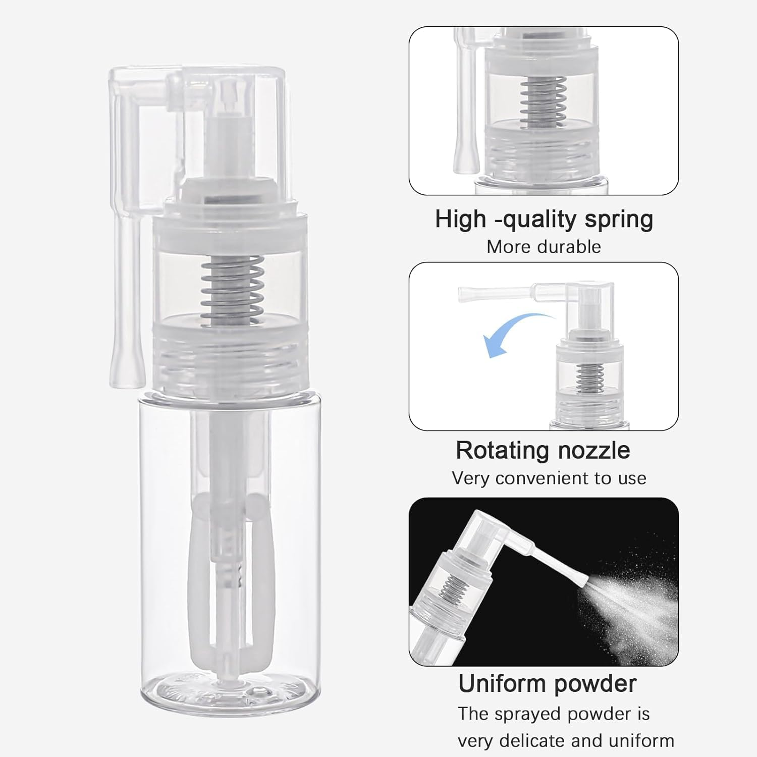 Glitter Duster Sprayer Transparent Powder Spray Bottles,2Pcs 35Ml Glitter Duster Sprayers Bottles,Glitter Duster Sprayer Craft Glitter Bottles,Transparent Craft Glitter Spray Bottles with 2 Funnels