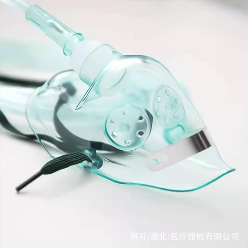 2 Package - Adult Europe Oxygen Mask with 6.6' Tubing and Adjustable Elastic Strap - Size L image number 3