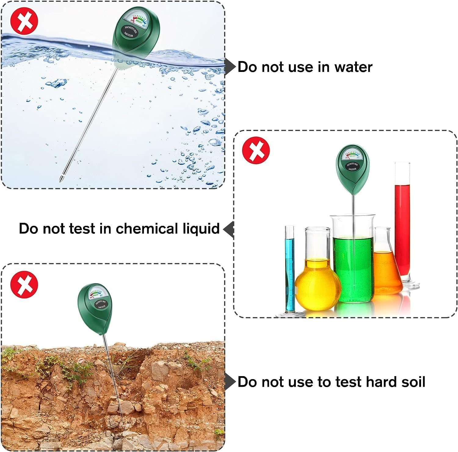 Begrit Soil Moisture Sensor Meter Water Monitor, Hygrometer 1 Pack image number 5