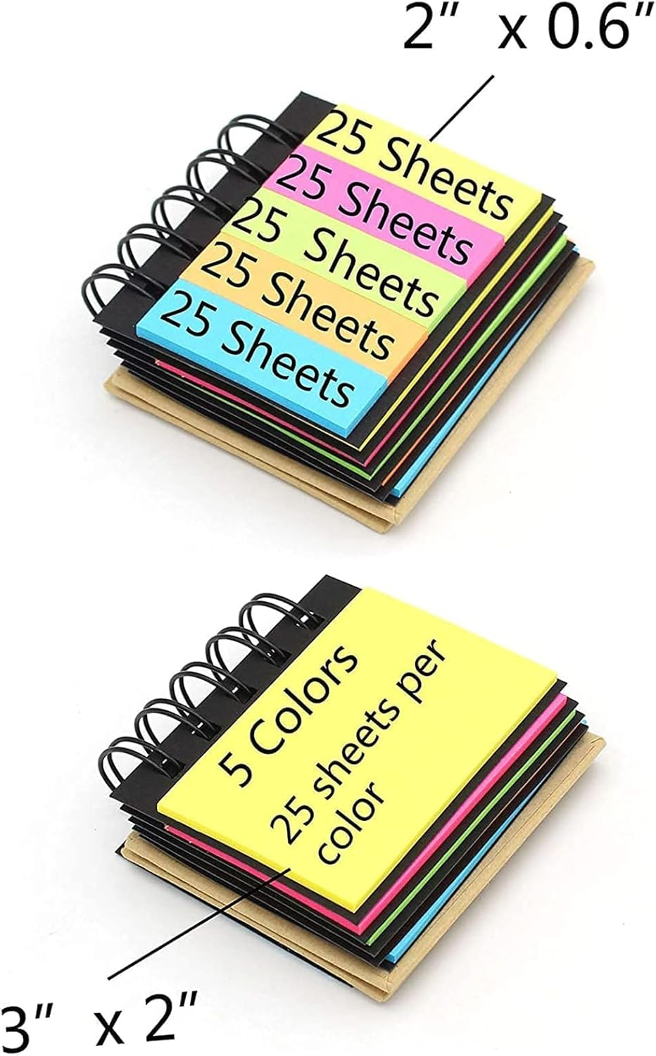 Self Stick Notes Pads Combination Sticky Notes with Spiral Binding Portable Page Markers Index Tabs for Home Office School Supplies Take Bookmarks Memo Notes Reminder image number 3