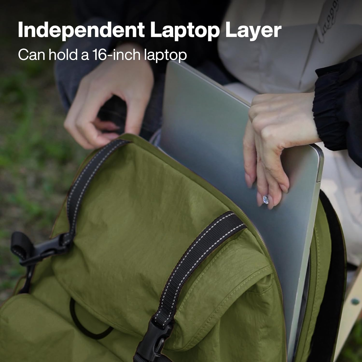 Mixi Travel Backpack 18" Carry-On for Men & Women&ndash;Flight Approved, Lightweight, Waterproof, Fits 16" Laptop, Perfect for Travel, Hiking, Business, Daily Use, Outdoor - Black image number 6