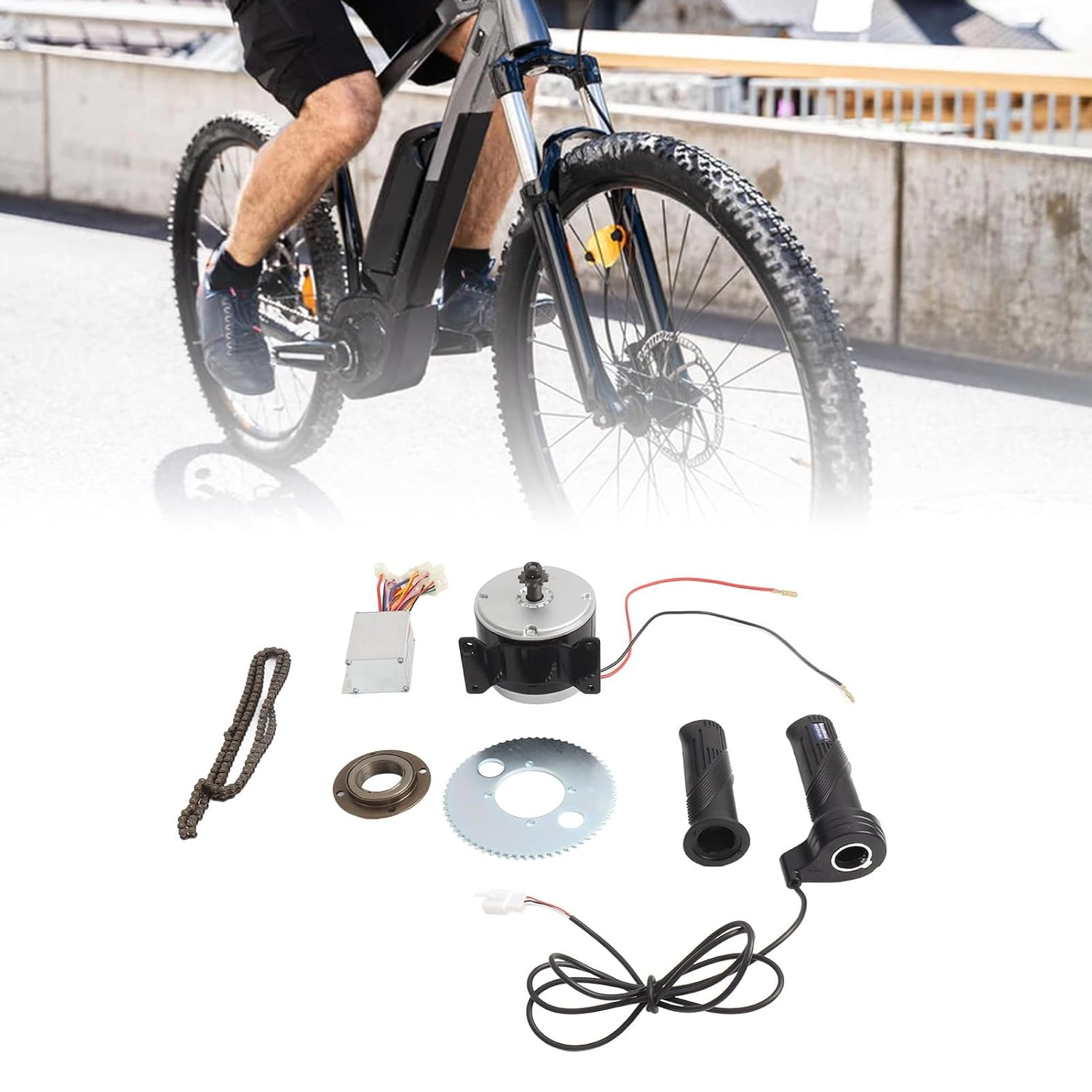 Aluminium Alloy Electric Bike Motor Controller Set, High Speed Brushed Motor Conversion Kit for 24V 250W Electric, Tricycles, and Motorcycles image number 2