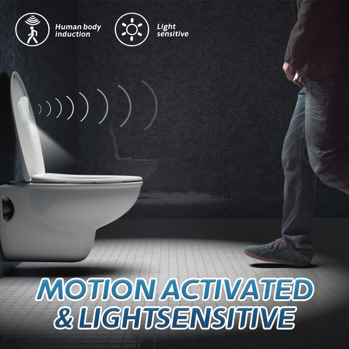 Origlam Motion Sensor Toilet Night Light, Motion Sensor Light for Bowls, Motion Activated Toilet Night Light, Novelty Light for Bathroom Fun Gifts Bathroom Accessory image number 4