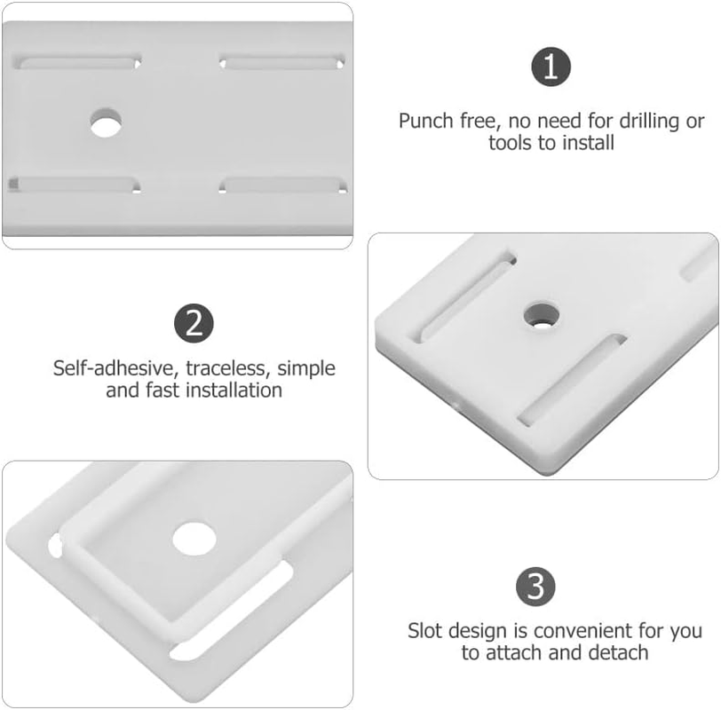 15PCS Self Adhesive Punch-Free Socket Holder, Adhesive Power Strip Holder, Desktop Socket Fixer Bracket Stand for Home Kitchen Office, Wall Mount Cable Management (White) - Grey image number 6