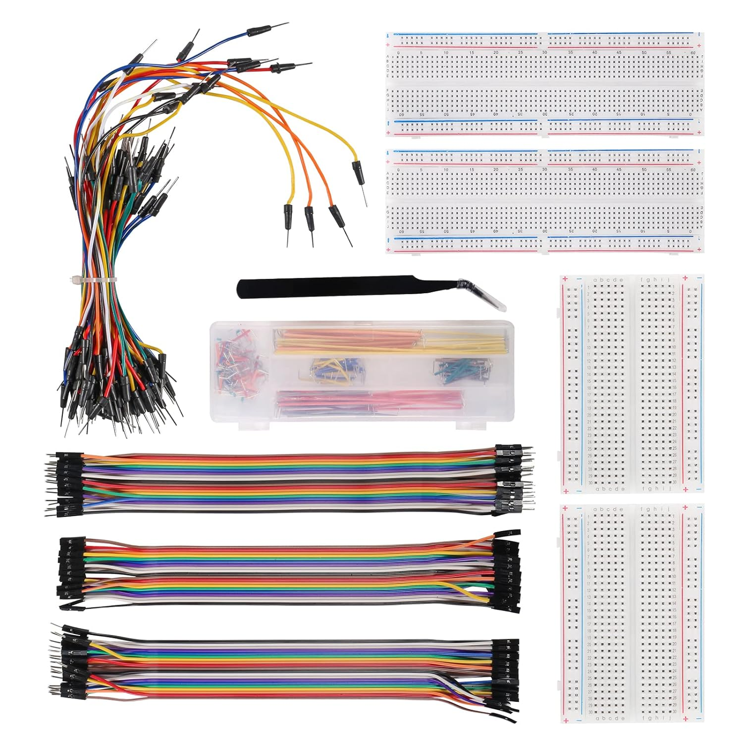 Breadboard Jumper Cable Kits, 4Pcs 400 & 830 Point Breadboards, 560Pcs 2-125 Mm U-Shape Jumperwires for Arduino