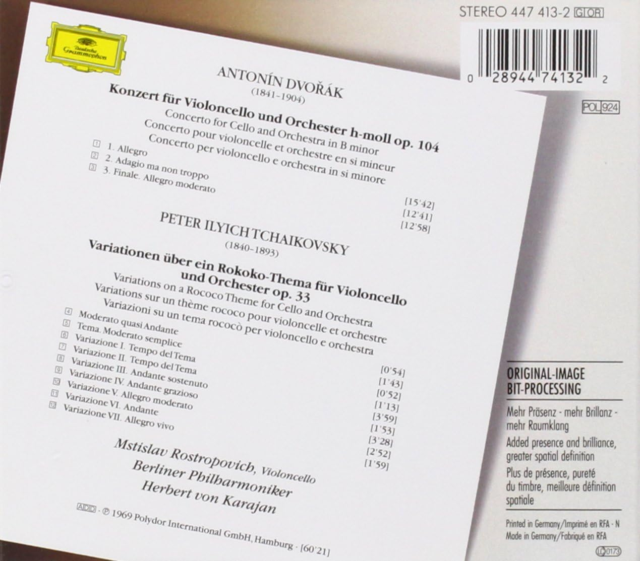 Dvorak Cello Concerto Et Al. Rostropovich image number 1