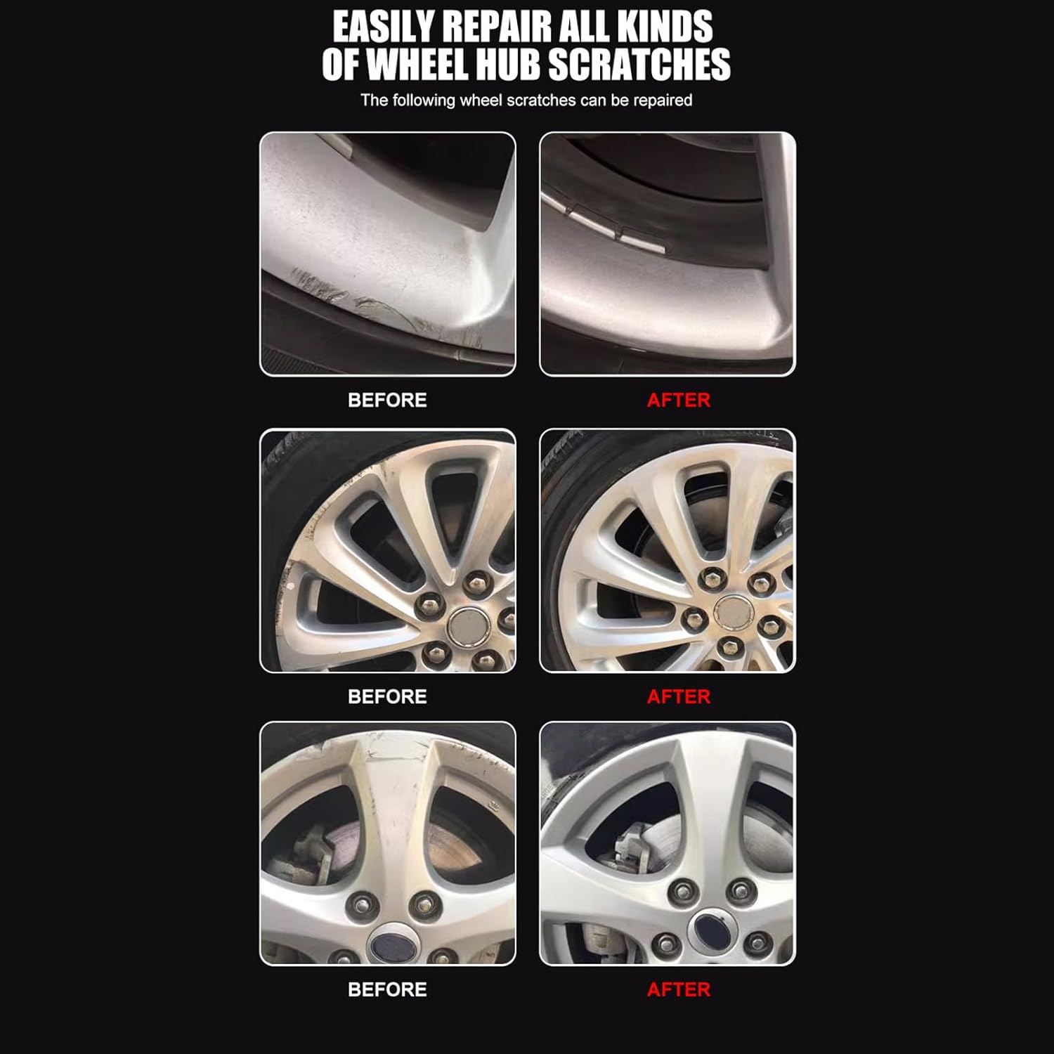 Car Rim Scratch Repair Paste | Wheel Hub Care Cream for Auto - Long-Lasting Tire Retreader for Small Car, Sedan, RV, and Truck image number 1