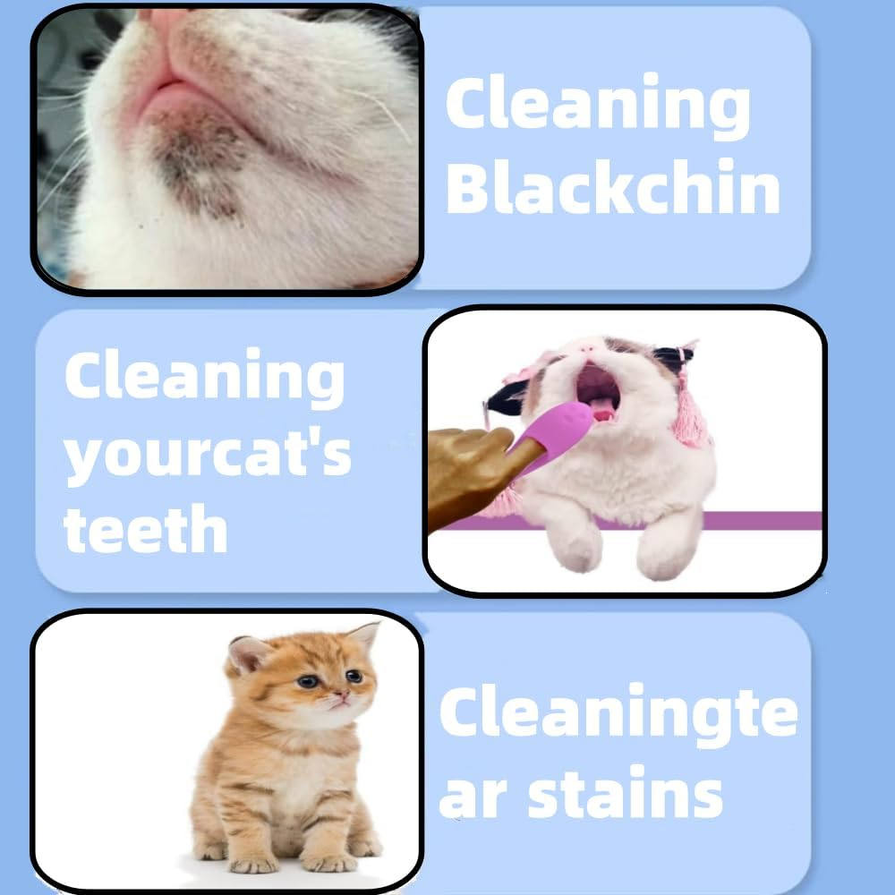 4 Pcs Silicone Finger Brush, Toothbrush for Cats, Puppy Pet Dental Care, Brush Small Dogs, Puppies and Cats image number 1