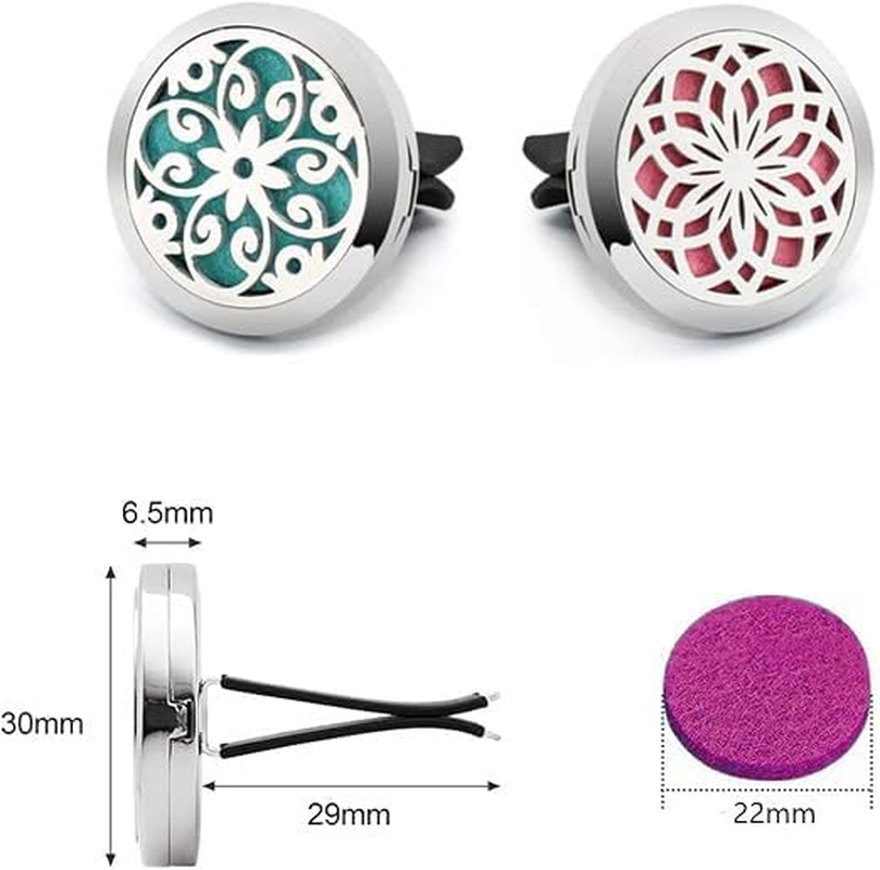 Office Home Car Diffuser Vent Clip, 4 PCS Car Essential Oil Diffuser Clips Aromatherapy Locket Air Freshener with 48 Refill Pads image number 1