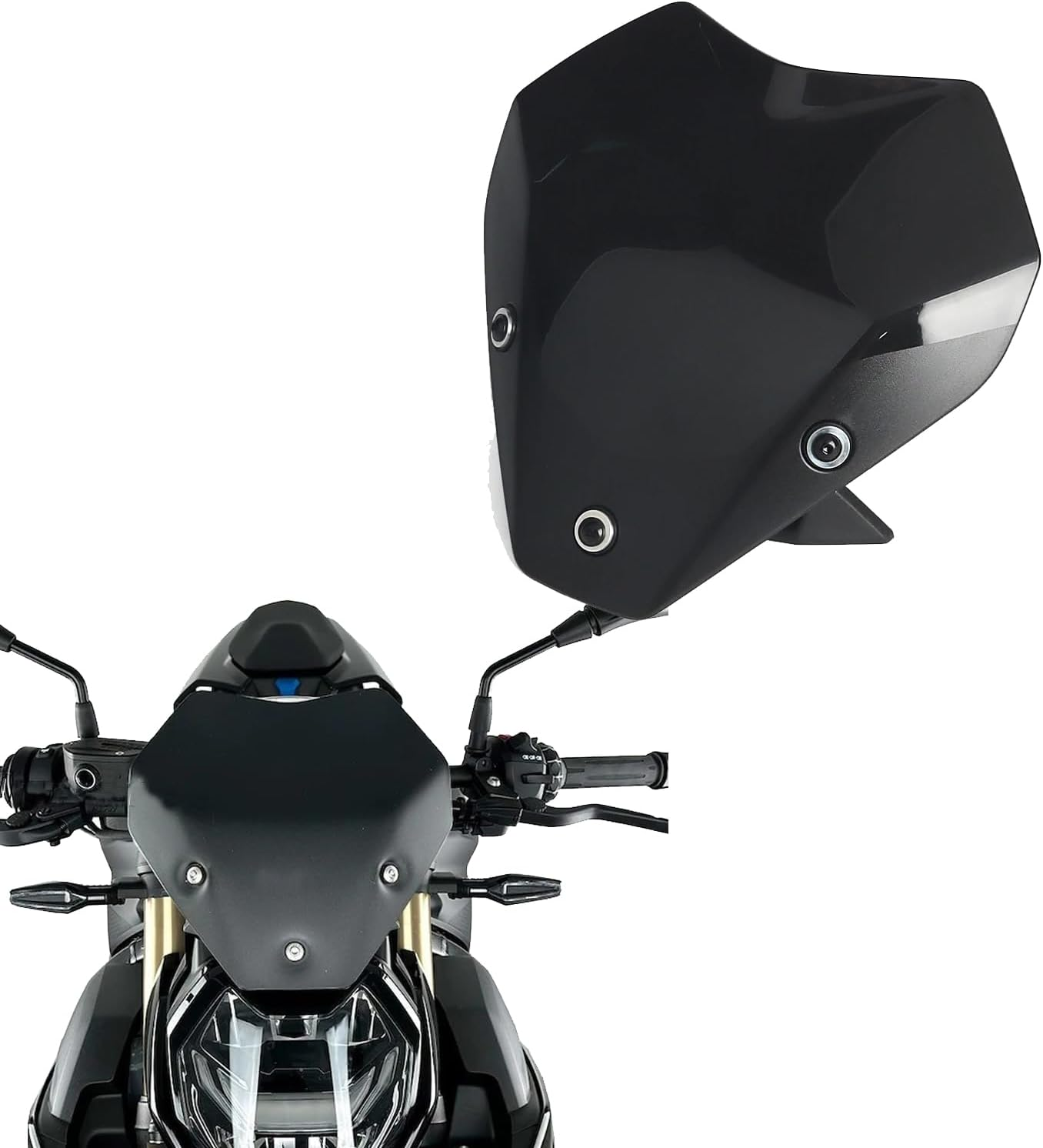 Motorcycle Wind Deflector Screen Windshield Spoiler Windscreen Shield Spoiler Fit for BMW S1000R S 1000 R 2021-2025 (Black)