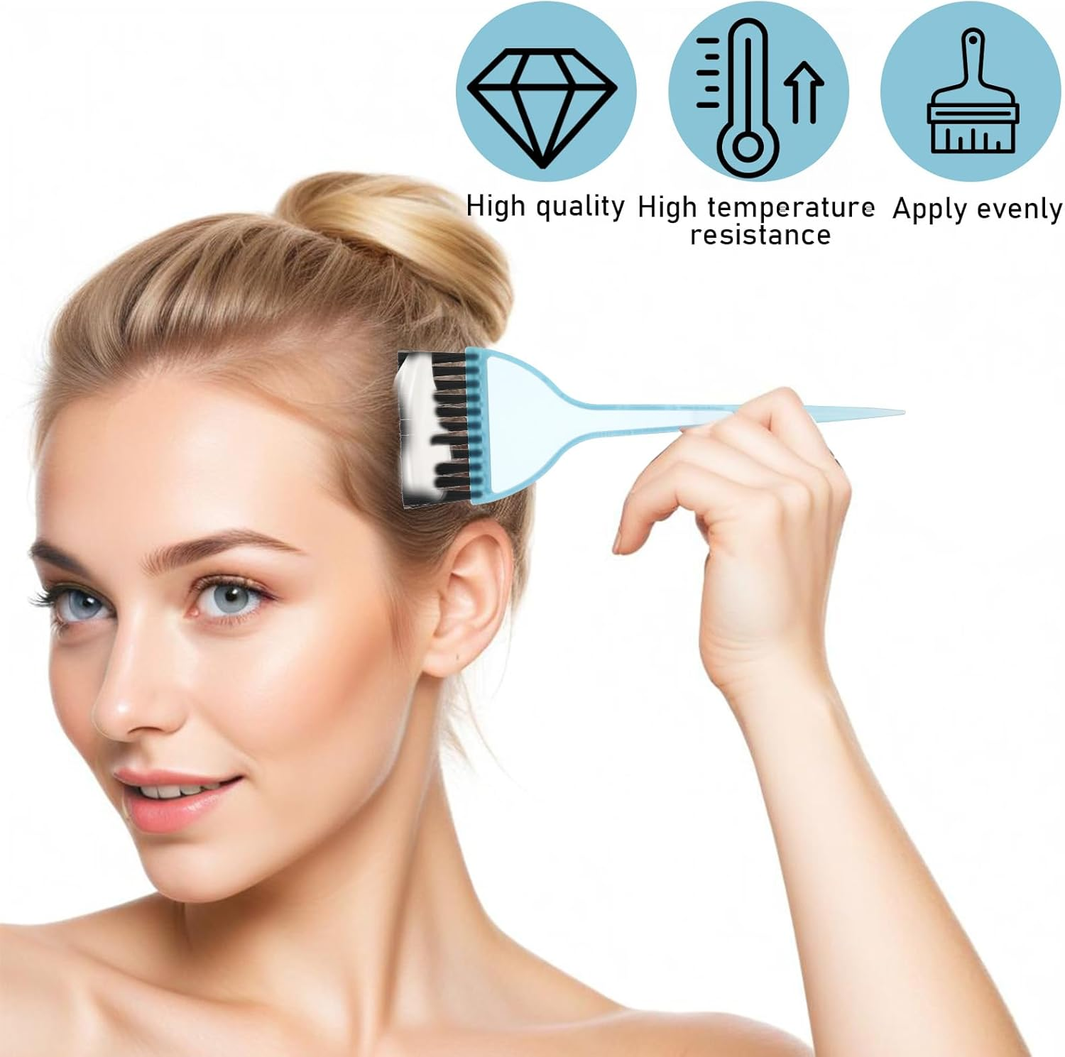 3 Pcs Hair Dye Brush Hair Color Brush Professional Hair Dye Kit Soft Hair Coloring Brush Hair Tint Dying Tools Hair Dye Applicator Brush for Women Salon Use Home Diy Coloring and Dyeing image number 2