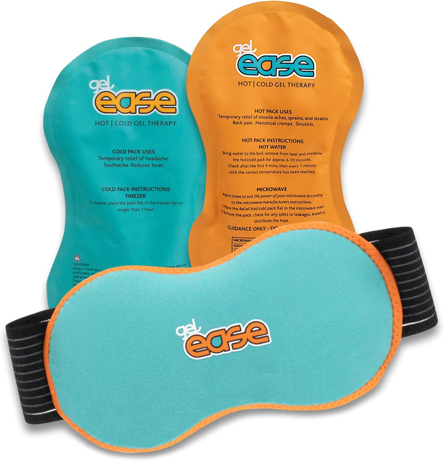 Gelease Reusable Hot & Cold Gel Pack, Soothing Pain Relief, Lightweight Reusable with Flexible Strap for Arms, Legs, Knees & Shoulders, Pack of 2, 26.5Cm X 14Cm image number 5