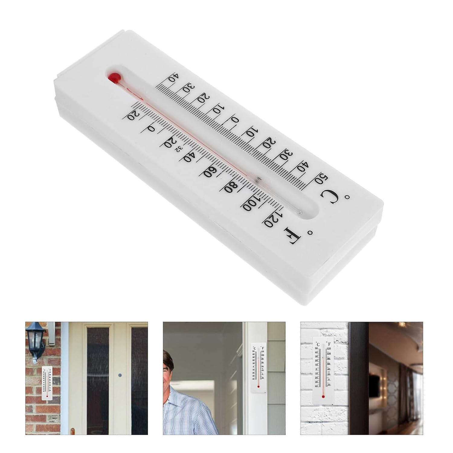 MAGICLULU 2Pcs Thermometer Style Outdoor Key Hider Box Weatherproof Wall Mount Hidden Key Holder for Small Valuables Home Office Garden image number 5