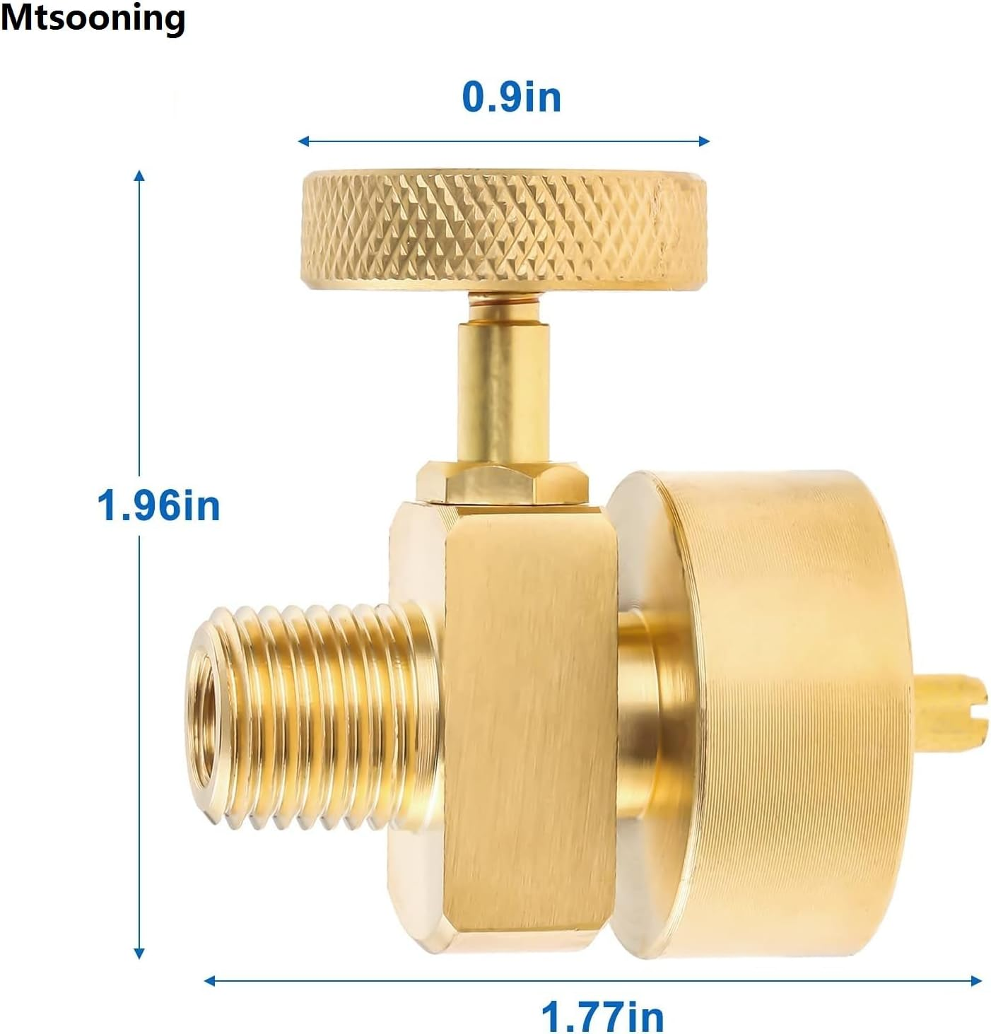 Mtsooning 1LB Propane Tank Refill Adapter for Throwaway Cylinder, with 1/4" Male NPT Thread X 1"-20 Female Cylinder Thread Fitting Connector for Stove, Grill