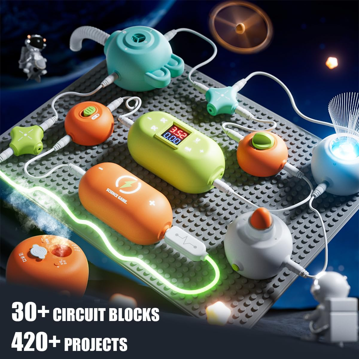Circuit Kits for Kids - Electronics Exploration Kit over 64 Projects, Physics Science Kits for Kids with Full Project Manual, Circuits Block Board STEM Educational Toy for Boys Girls Toddlers 3+ image number 5