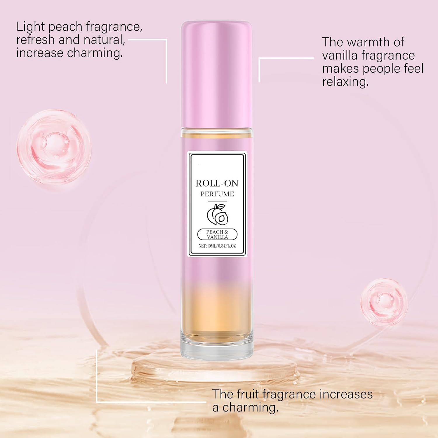 Perfume for Women, Roller-On Perfume, Long-Lasting Refresh Fragrance with Floral & Fruity, Convenient to Carry, Charming Ladies' Fragrance Oil, Gentle Scents for All Skin Types (2Pcs Peony) - 1Pcs Jasmine image number 7