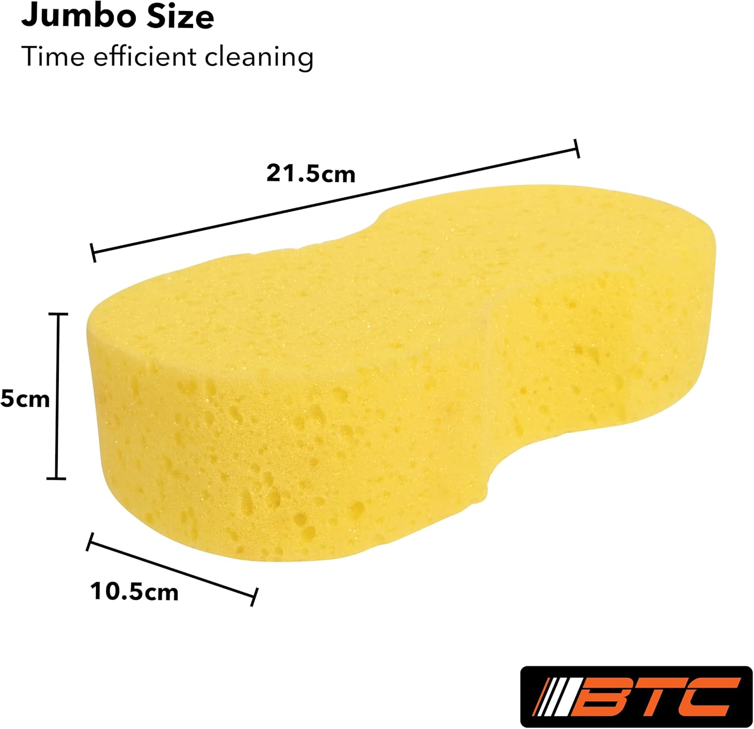Duramax Jumbo Car Sponge, 22.5 Cm X 10.5 Cm X 5.5 Cm Size (Pack of 2)