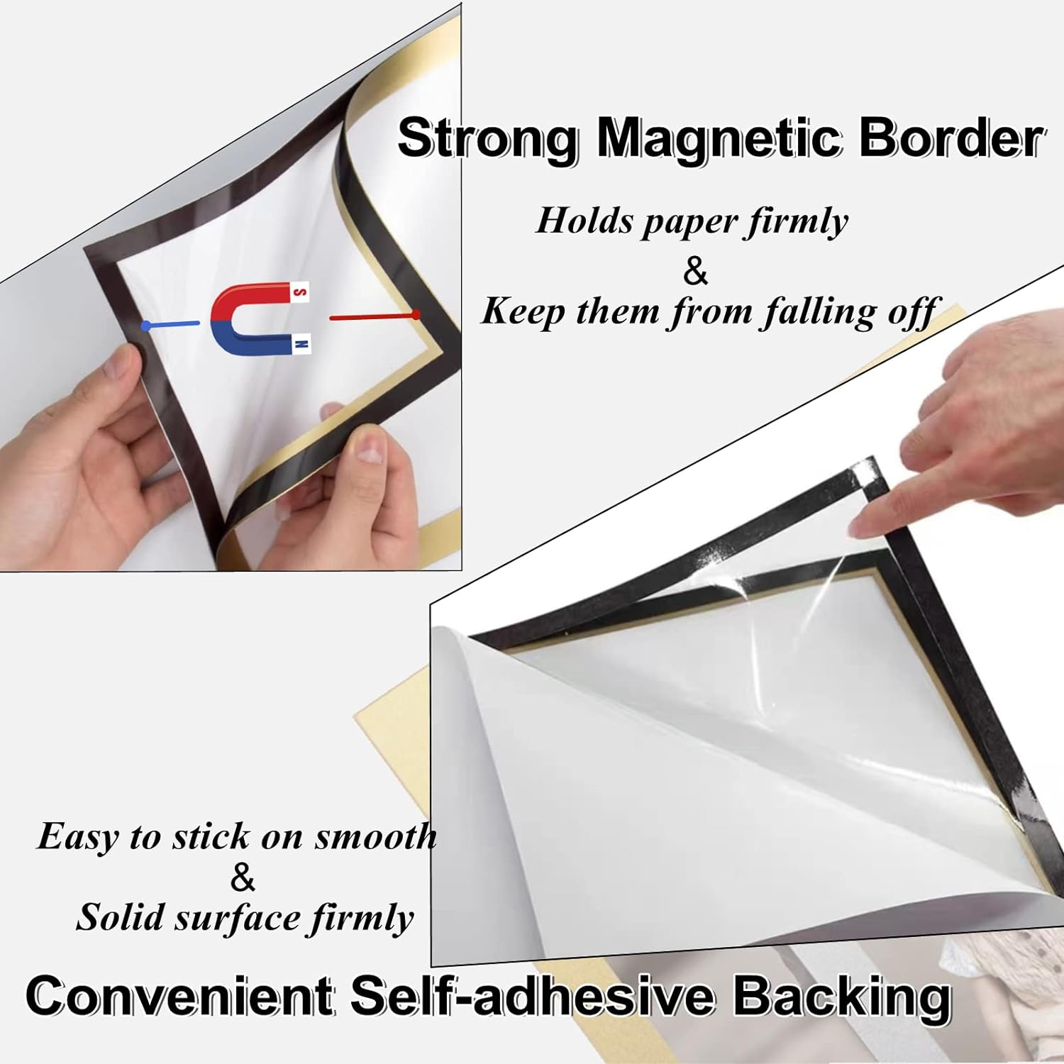 Gocoffun A4 Magnetic Sign Holder, 10 Pack Self-Adhesive Magnetic Frame, Waterproof Clear Display for Home, School, Store, Notice, Picture (Black) image number 5