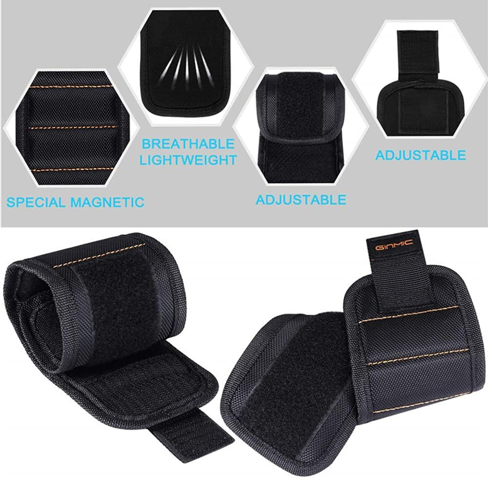 Magnetic Wrist Support Band, Adjustable Strap Band Powerful Magnets Hand Tools Wristband Brace Belt for Holding Tools Gift for Men image number 6