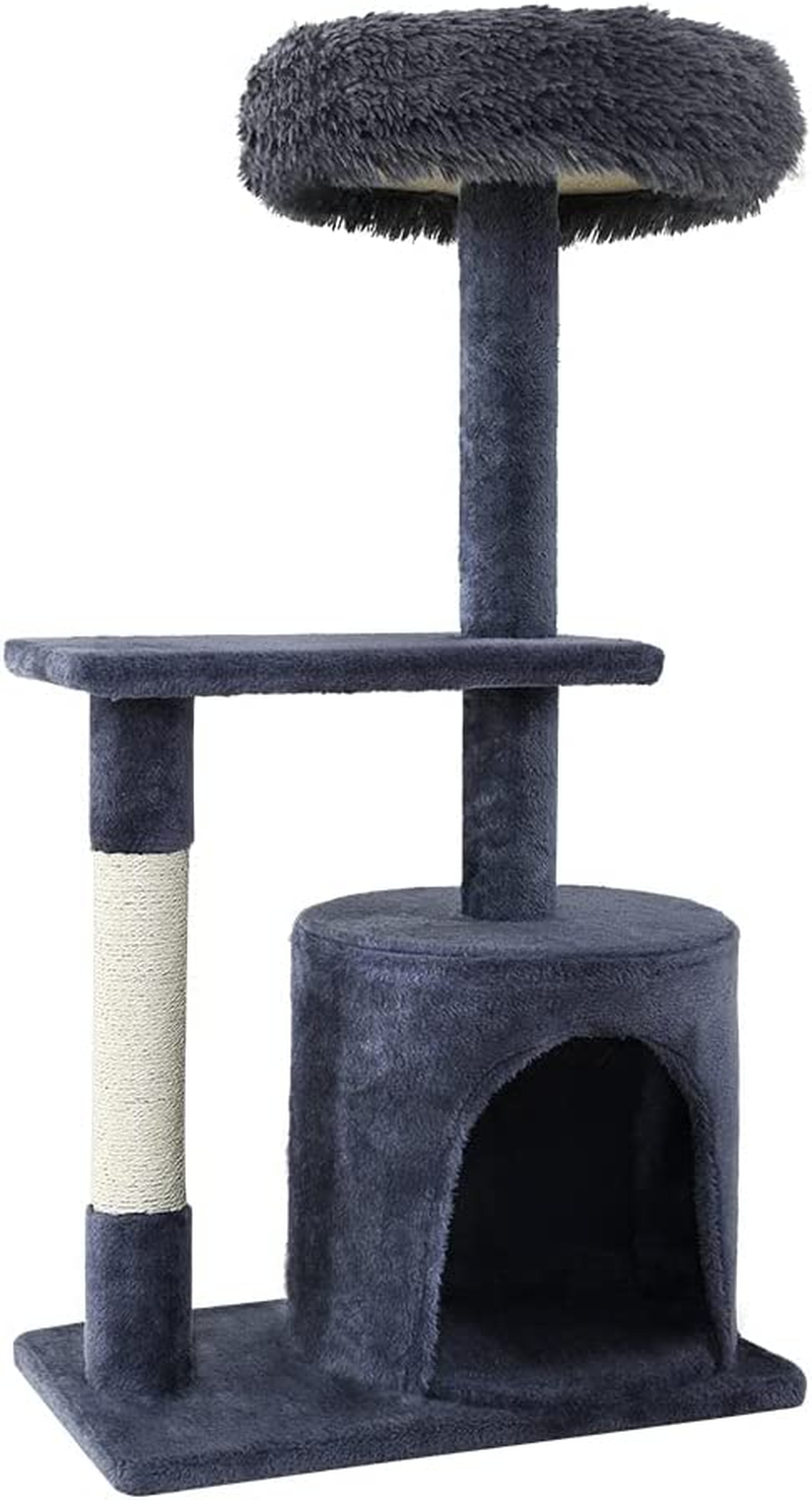 I.Pet Cat Tree 94Cm, Multi-Level Cat Tower with Condo, Cat Scratching Post Pet Scratcher for Indoor Kittens, Wooden Play Towers & Trees for Cats, Dark Grey image number 1