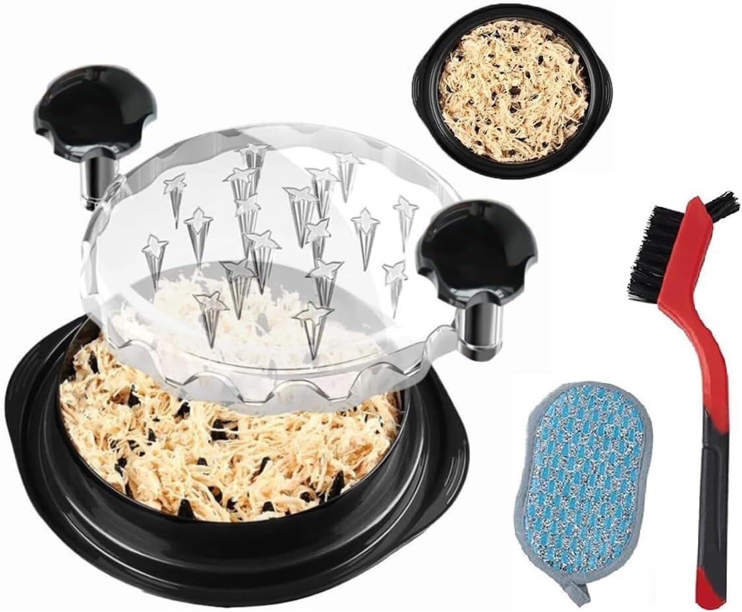 Chicken Shredder,Visible Chicken Breast Shredder Tool Twist with Large Meat Shredder Machine - Ergonomic Handle, Dishwasher Safe (Black Chicken Shredder) image number 1