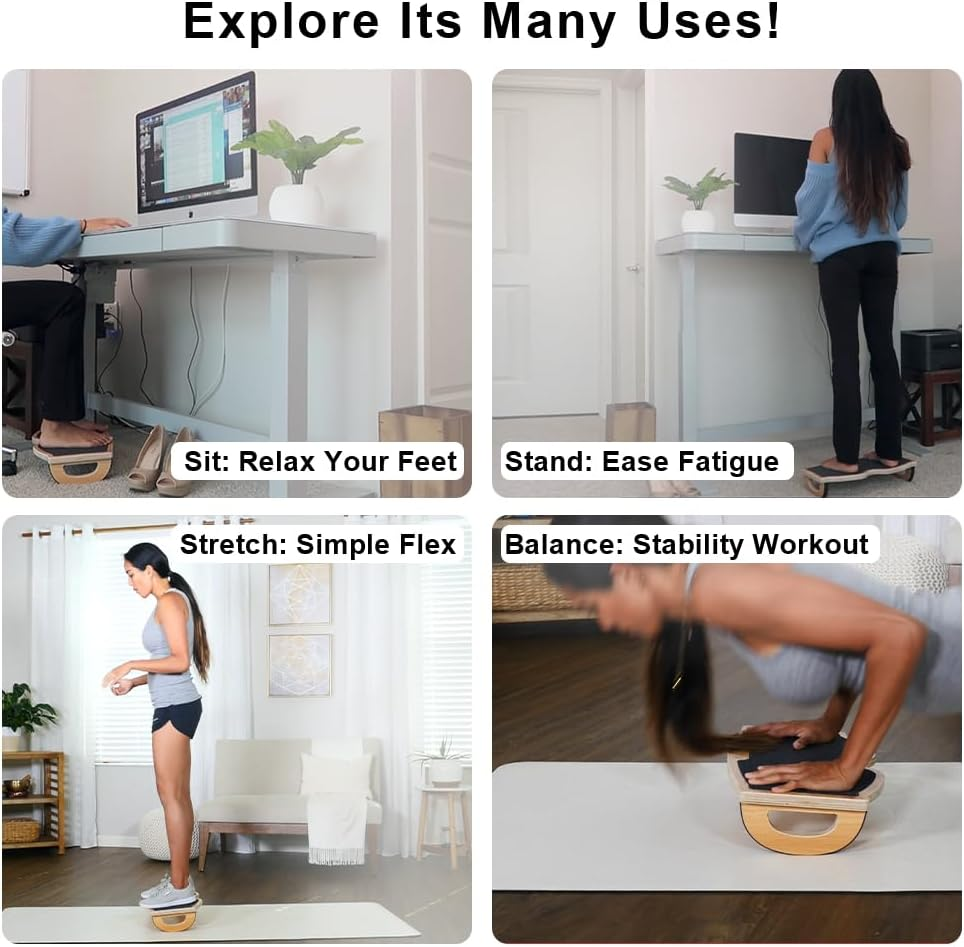 Strongtek Foot Rest under Desk, Step Stool, Balance Board, Non Slip, Ergonomic Pressure Relief for Proper Posture Support, Home, Office and PC Use 18Wx11L image number 3