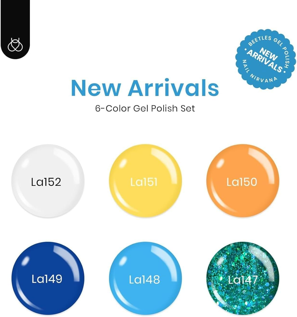 Beetles Gel Polish Gel Polish Set, 6 Colors Blue Orange Glitter Green Gel Polish Kit, Soak off UV LED Nail Lamp Nail Art Manicure Kit, DIY Home Salon Women and Girls image number 3