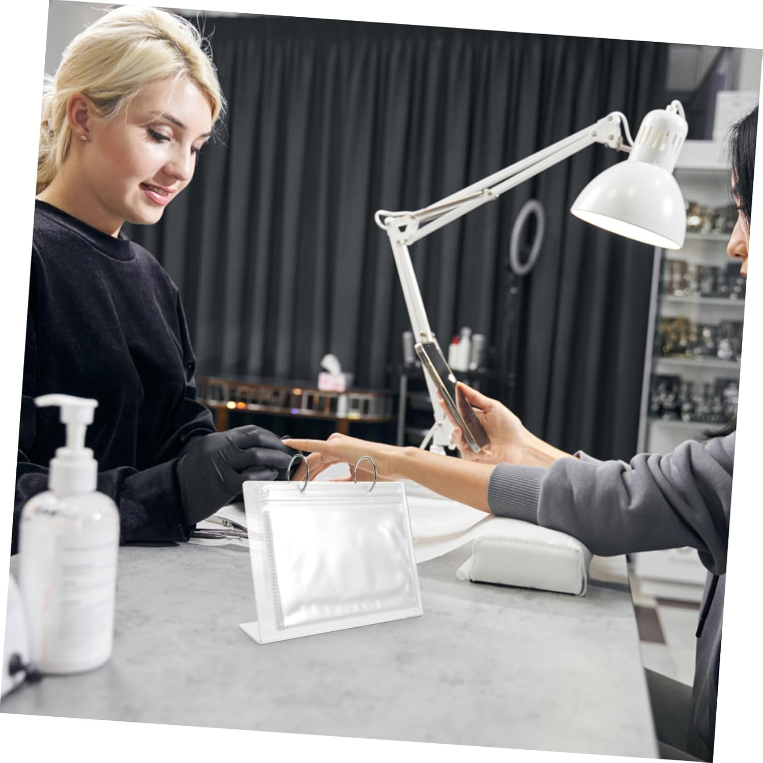 LALADEFIEE Nail Art Storage Book Display Stand Press Nail Display Book for Stickers Sample Cards image number 2