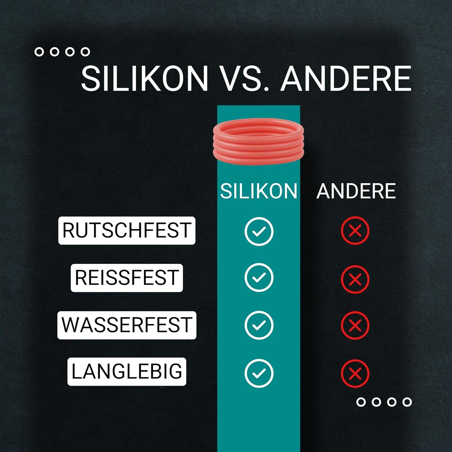 Haarallerliebst Silicone Hair Bobbles (Pack of 9, Salmon Colour, 5 Cm) with Storage Box image number 1