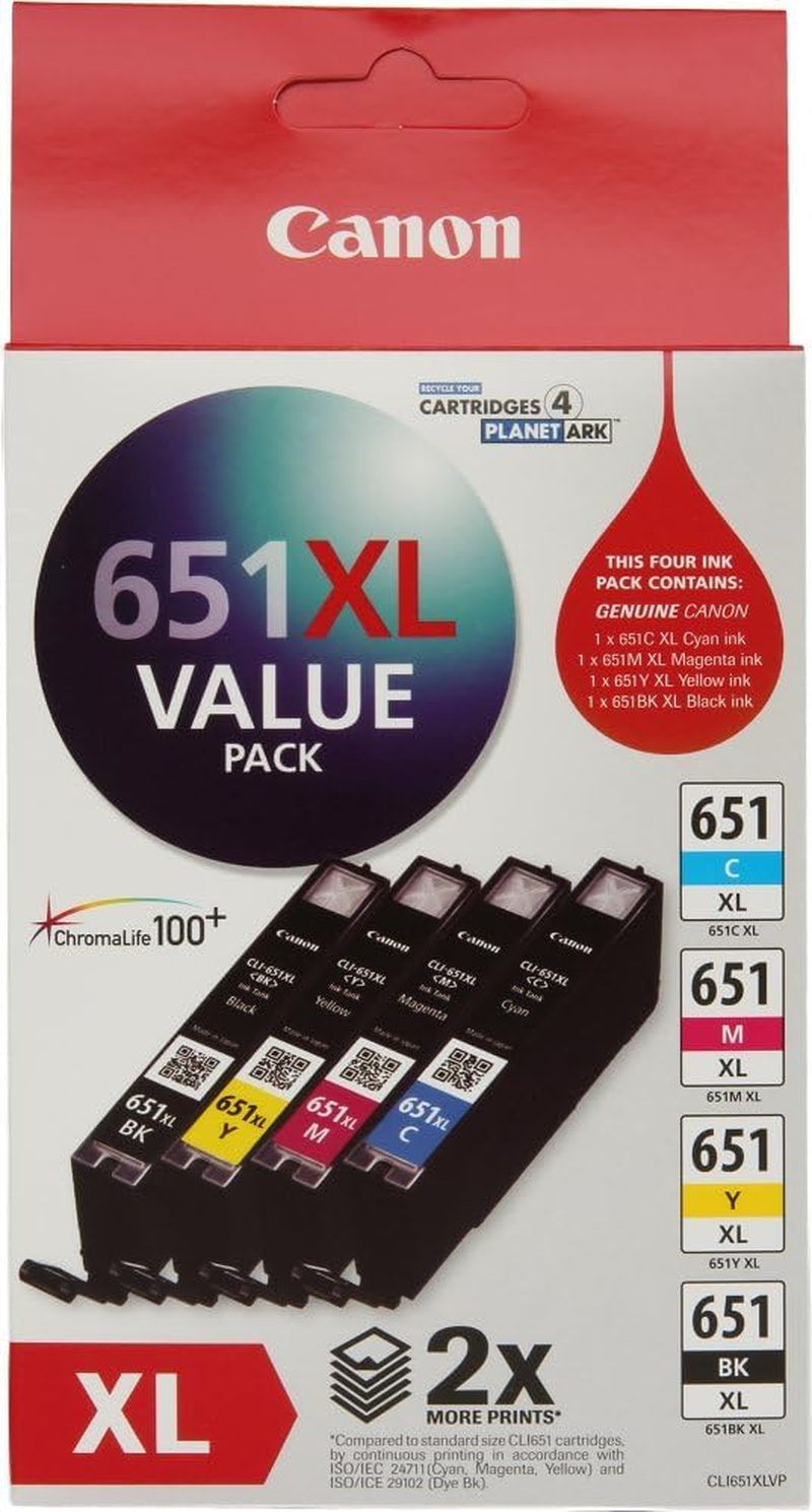Canon CLI651XLVP Value Pack (1 X CLI651XLC/M/Y/BK) image number 1