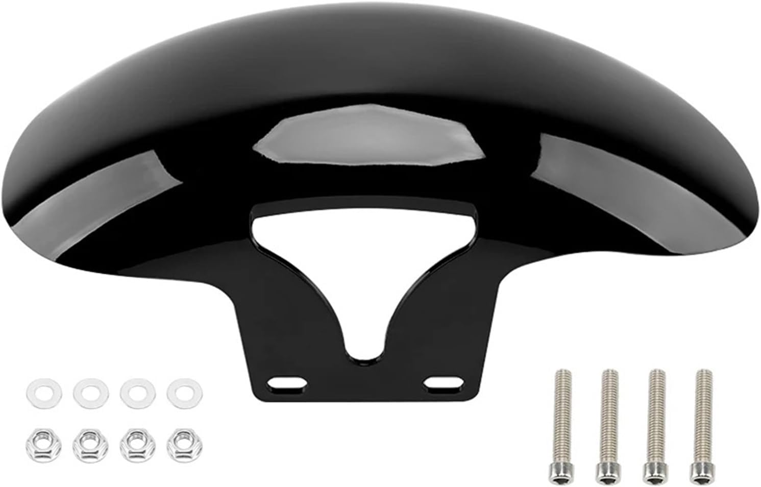 Motorcycle Gloss Black Front Fender Short Mudguards Protector Cover Compatible with Harley Softail M8 Fatboy FLFBS FLFB 2018-Up image number 5