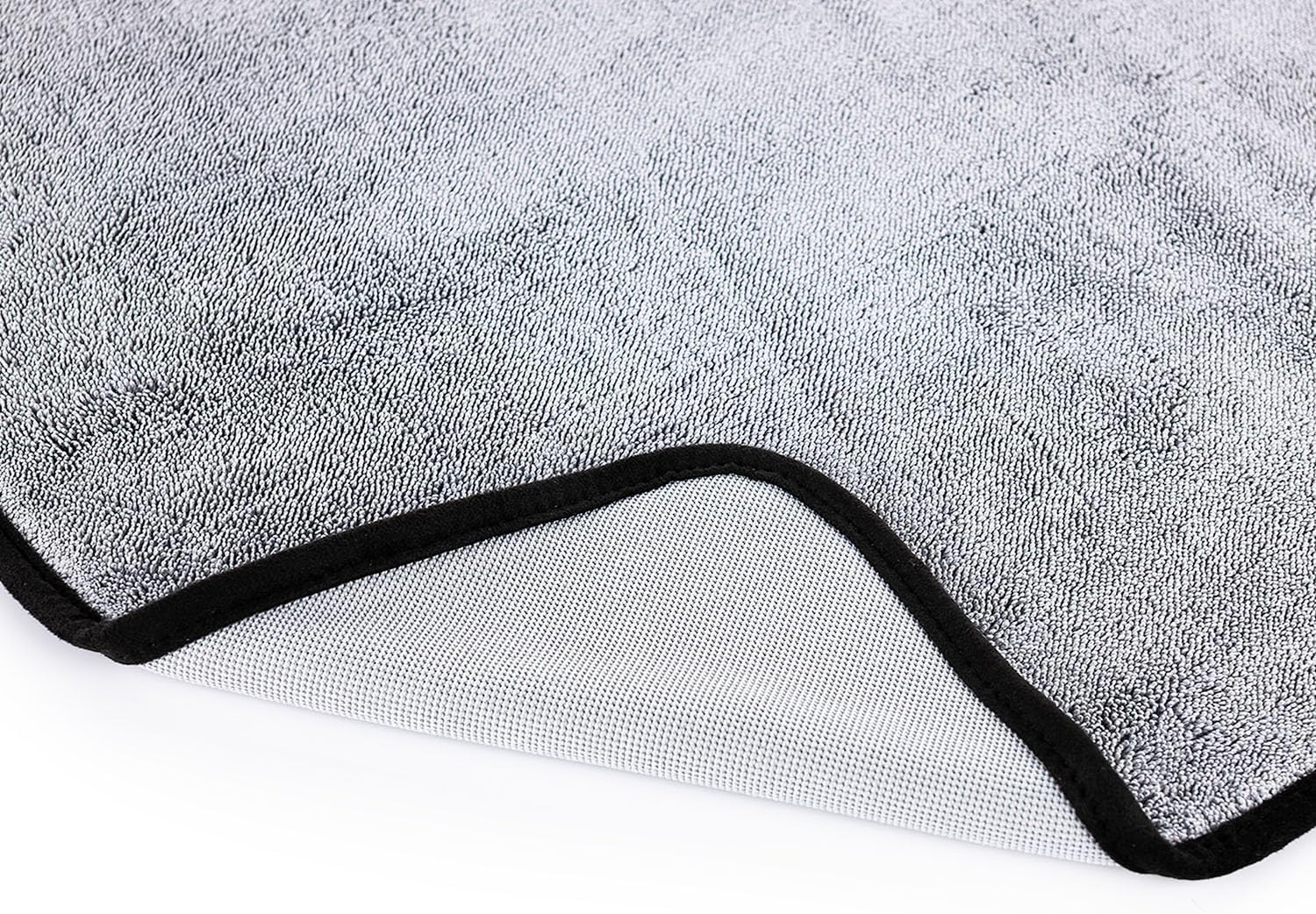 The Rag Company - Slim Dryer Towel - Ultra-Absorbent Korean Microfiber, Suede Edge, Car Drying Towel. 25" X 35" Grey