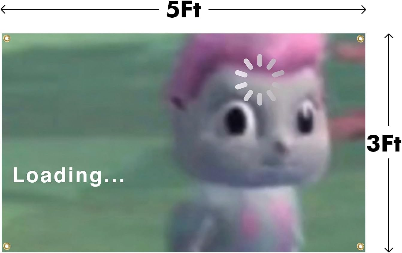 Bibble Meme Flag Tapestry Aesthetic Decorative Durable 3X5 Feet Flag Suitable for Indoor and Outdoor Decorate for College Dorm Room ,Parties, Travel, Filming, Events, Festivals Decor Wall Tapestry with 4 Brass Grommets image number 2