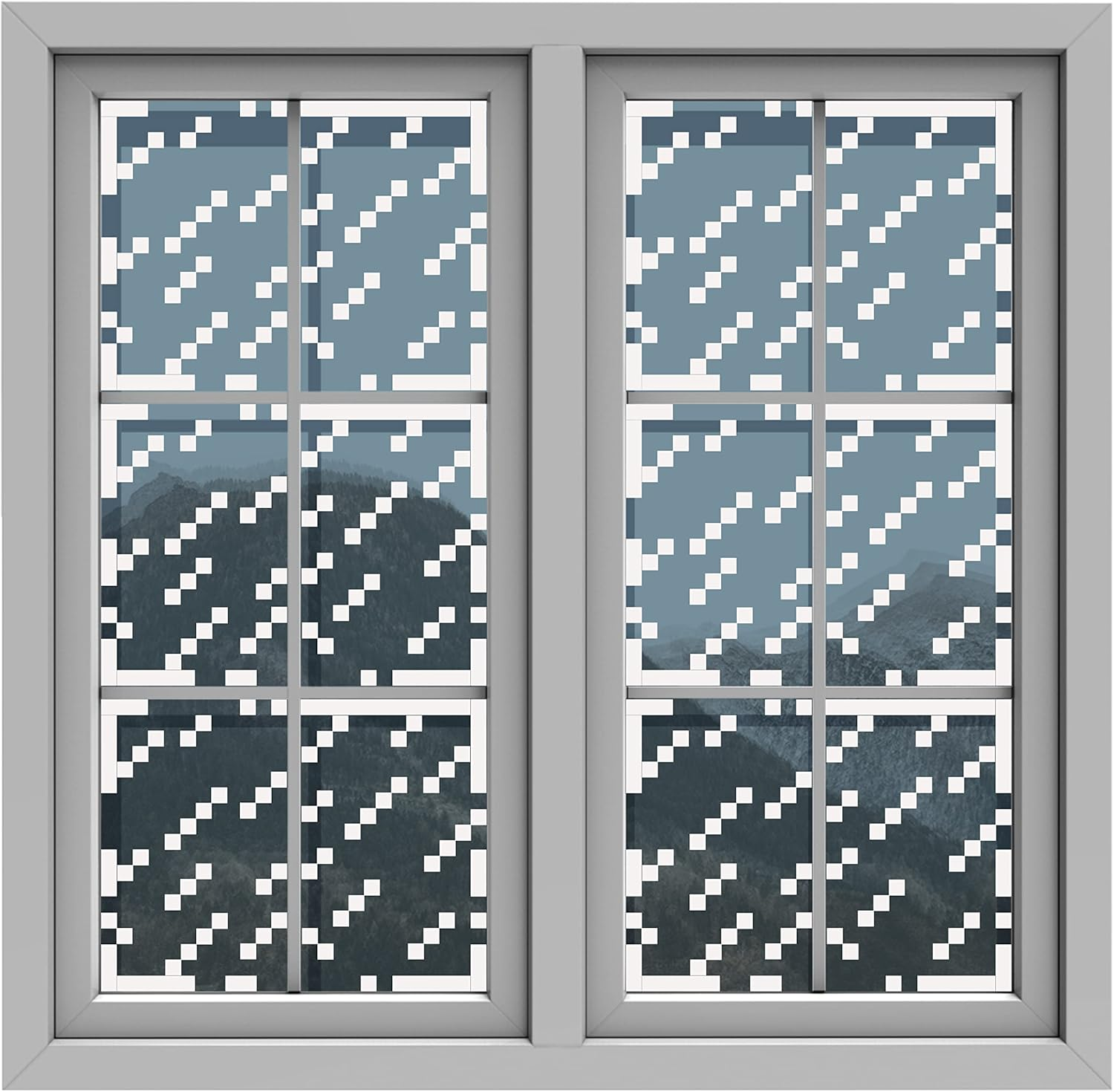 HK Studio Pixel Art Rainy Window Stickers Decal for Dorm, Teen Room Decor - Pixel Posters for Funny Room Decor, Game Room Decor, Aesthetic Room Decor - Pack 6 with 11" X 13" Each