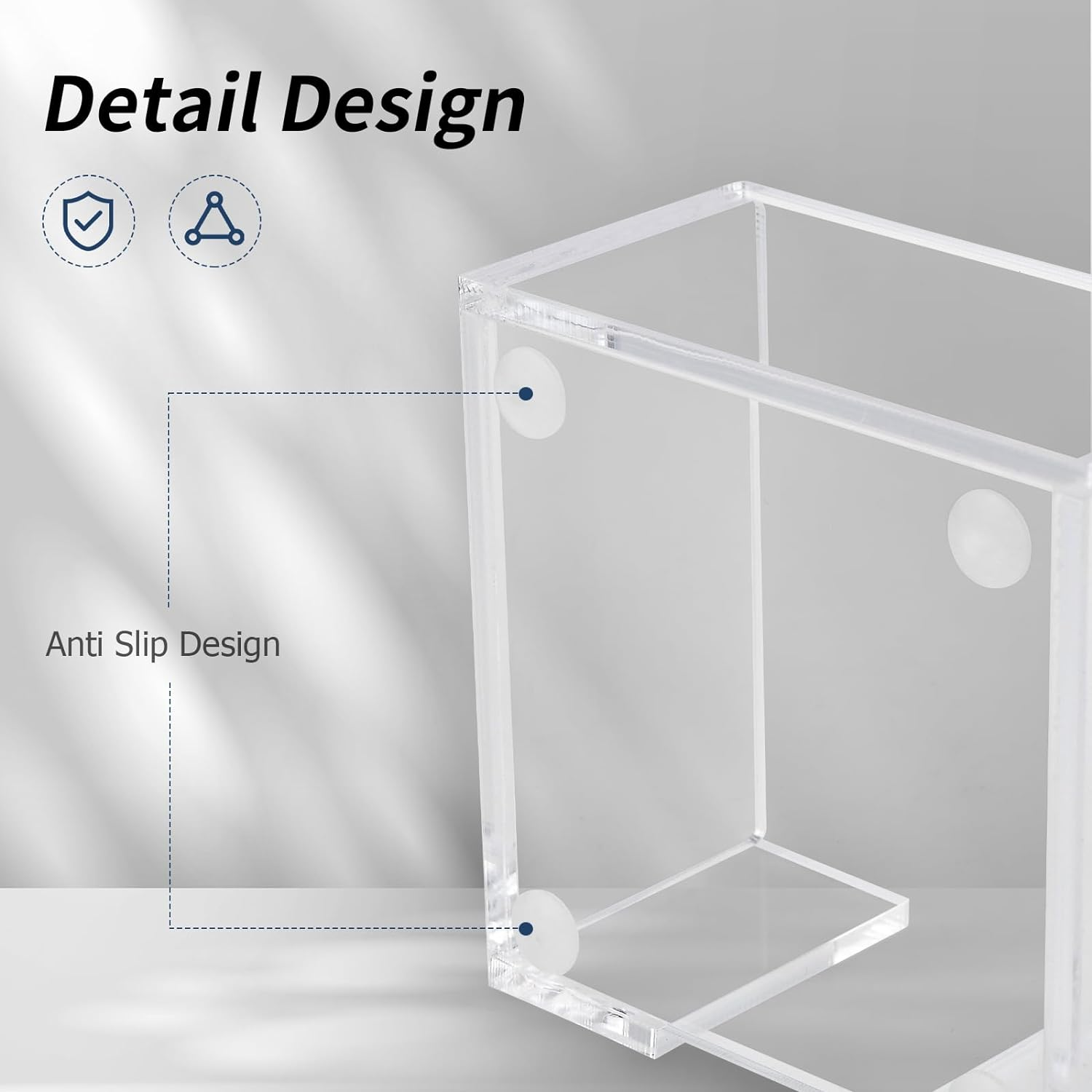 Acrylic Sticky Note Holder, 3 X 3 Crystal Clear Acrylic Notepad Holder Acrylic Sticky Note Dispenser for Dorm Room and Office Desk Organizer image number 3