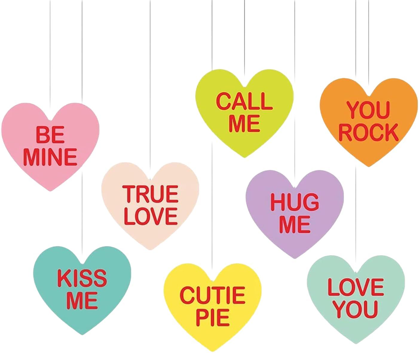 JIMCOM 8 Pcs Heart Hanging Swirl Decorations - Streamers Heart Hanging Swirls for Valentine'S Day Birthday Wedding Party Bridal Shower Anniversary Heart Swirl Decorations image number 4