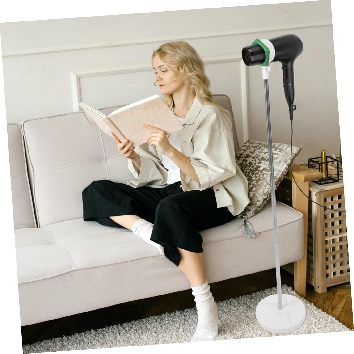 VINTORKY Hair Dryer Holder Stand Suction Cup Pedestal Hair Dryer Holder Portable