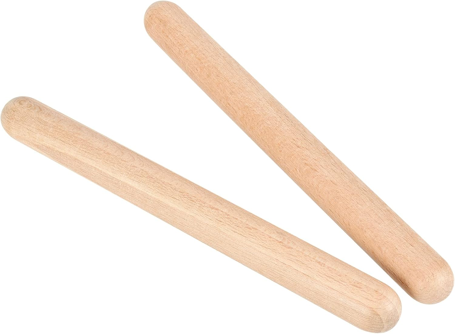 SINJEUN 16 Pair (32 Pack) Wooden Rhythm Sticks, 8 Inch Classical Wood Claves Musical Percussion Instrument, Natural Hardwood Music Lummi Sticks for Student, Musicians image number 1