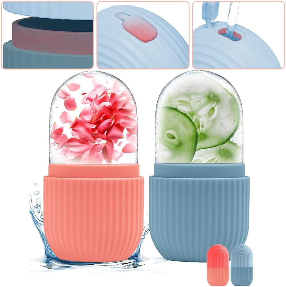 Ice Roller/Ice Massage for Eyes ，Silicone Skin Care Ice Compress & Ice Roller Skin Care Tools,Roller Stick Mould for Face, Shrinks Pores