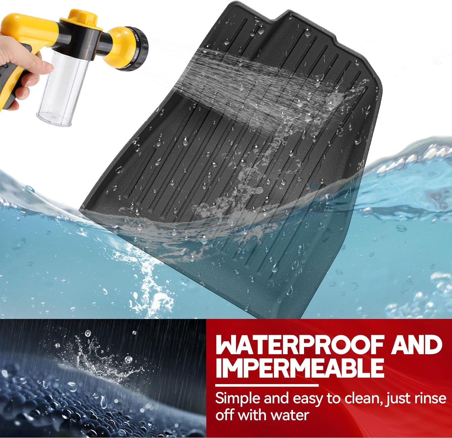 MCEVKELN 2025 Tesla Model Y Juniper Floor Mats- Custom Fit All Weather TPE Cargo Liner Cargo Trunk Accessories,Only Compatible With(2025 Tesla Model Y Full Floor Mat Kit Set of 6)