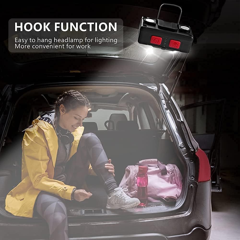 GRUTTI Head Lamps Outdoor LED Rechargeable Hiking Headlamps Flashlight 2 Pack for Camping, Forehead, Waterproof, USB Charge, 8 Modes image number 2