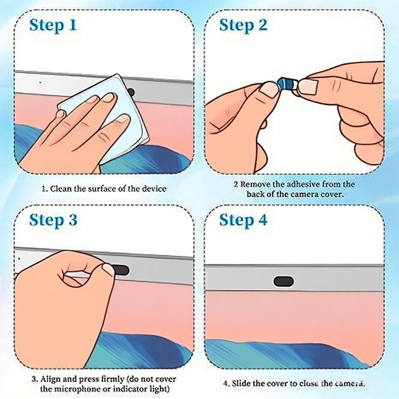 Webcam Cover Slide[6 Pack], 0.03 Inch Ultra Thin Privacy Sliders for Imac & Iphone/Macbook/Laptop/Ipad/Pc Accessories - Camera Blocker Security Protector - White Red image number 5