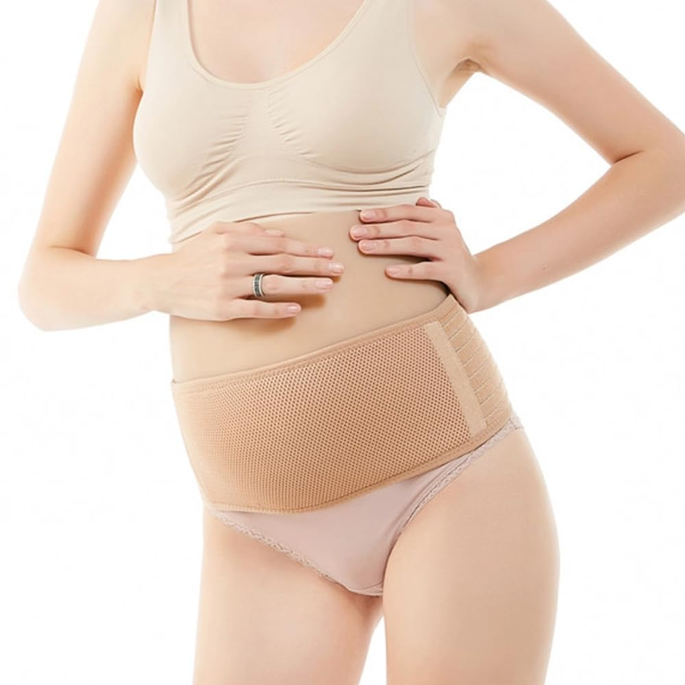 Poemtian Maternity Belly Band for Pregnant Women Adjustable Maternity Belt Pregnancy Belly Band Back Support Abdominal Binder Back Brace image number 2
