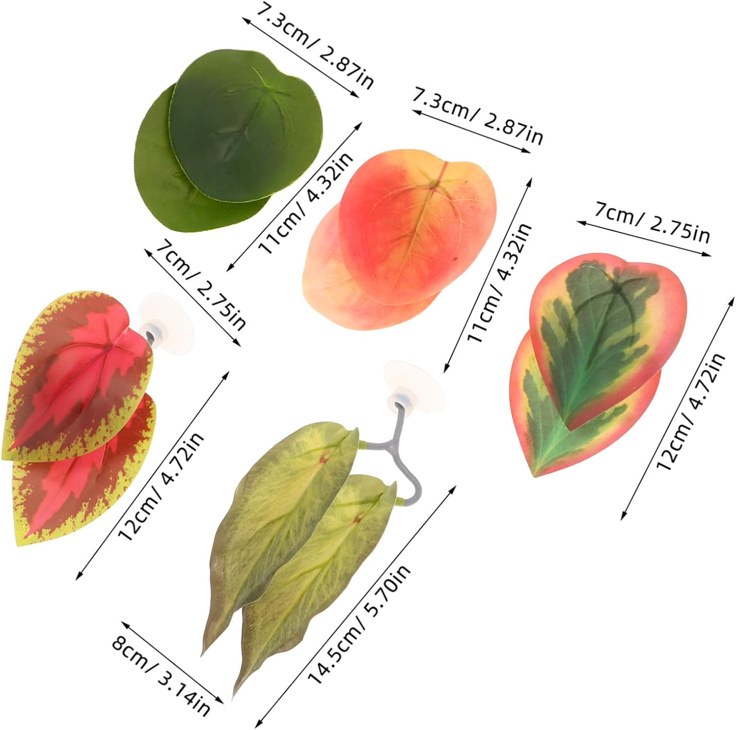 Gatuida 5Pcs Realistic Aquarium Plants Betta Hammock Leaves for Fish Tank Decor Betta-Friendly Resting and Breeding Pads Easy Installation Seamless Integration for Aquatic Pets