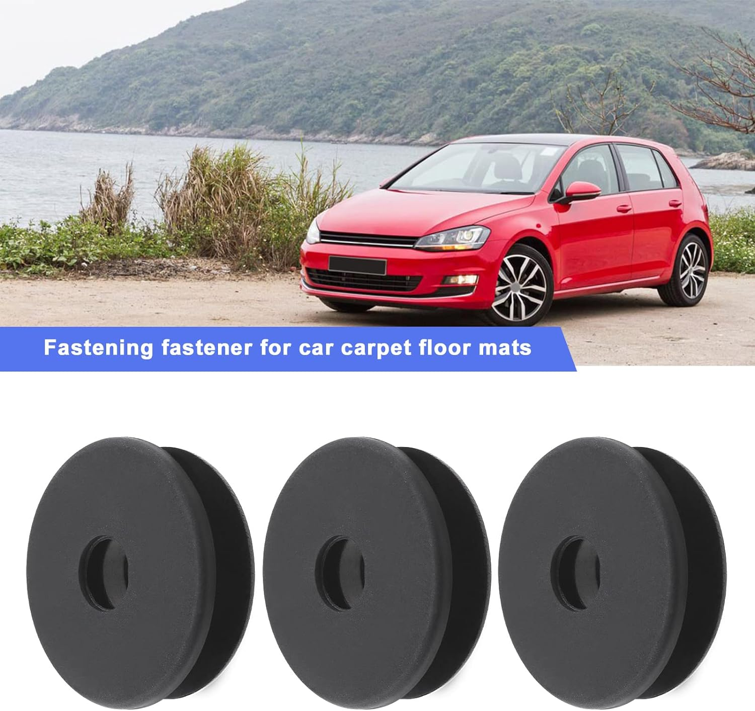 Emagtech 8PCS Car Floor Mat Clips 13142011 13142012 Carpet Anti-Slip Buckle Plastic Fastener Clip round Fixing Grip Clamps Mounting Retainer Black image number 6