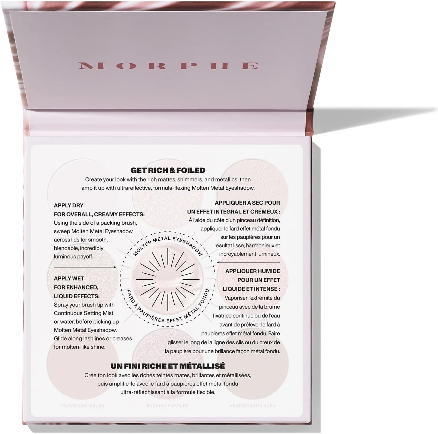 Morphe Rich & Foiled Artistry Palette - 9-Pan Metallic Eye Makeup Palette with Luxe Mattes, Shimmers, and Foil-Finishes - Mauve & Pink Colors with Luminous Shine - Rose to Fame (0.35 Oz) image number 4